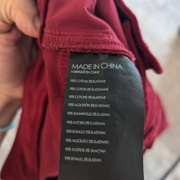 Club Monaco Burgundy Slip Fit Courdory Pants - Picture 6 of 10